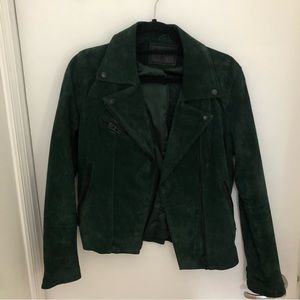 BLANKNYC evergreen green suede jacket